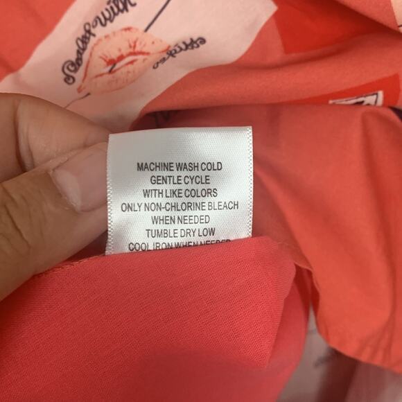 modcloth womens small postcard love skirt red teacher kawaii pink valentines - Picture 8 of 10